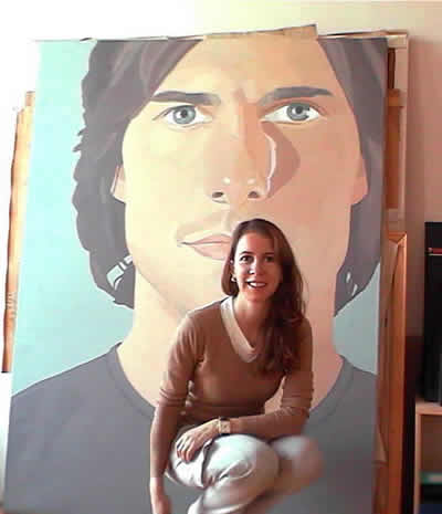 Claudia Hernandez at her studio in Madrid- year 2002